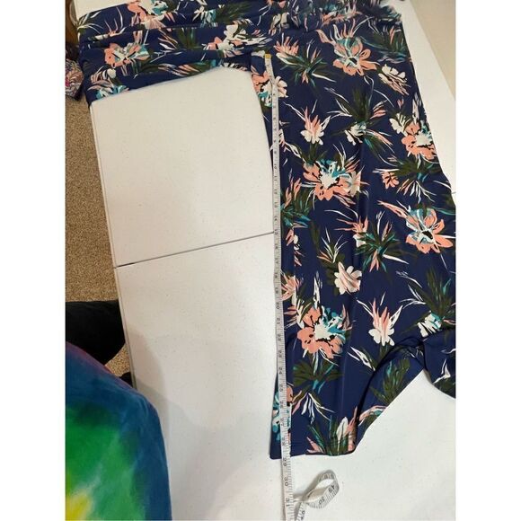 Women’s floral Large jumpsuit Sandiva blue strapless wide leg - Picture 4 of 6